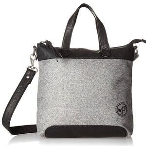 Pistil Shoulder Bag Ash Gray Crossbody Tote Vegan Leather Trim Handbag Purse
